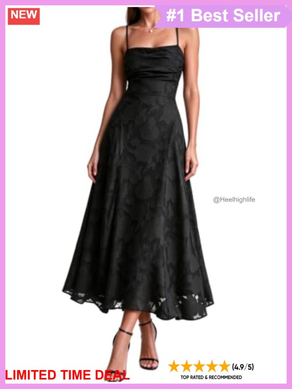 Maxi Dress A-Line Backless Sling Square Neck Wedding Guest Formal